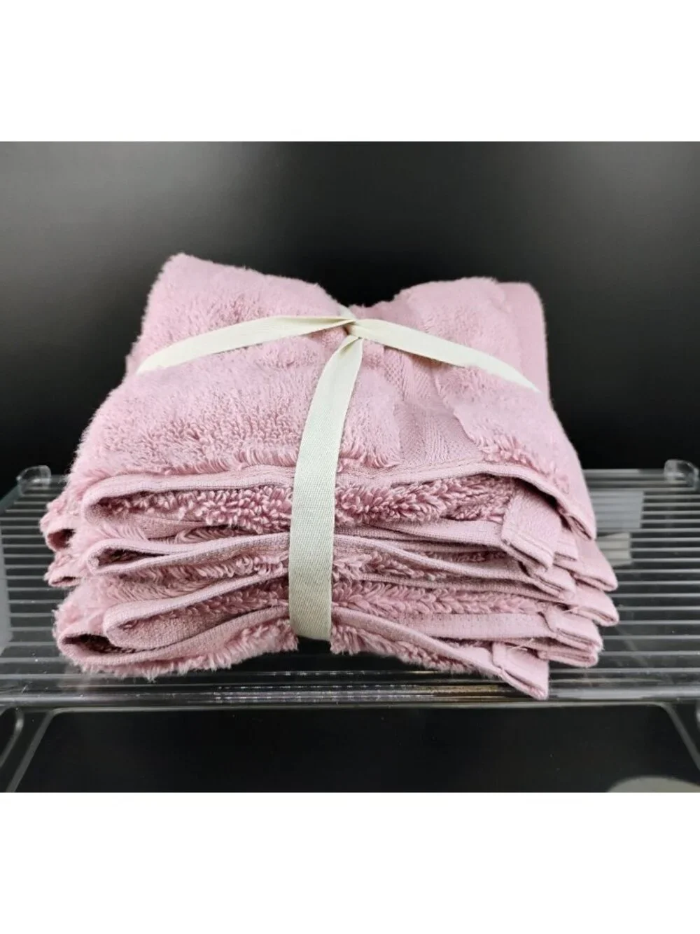 Threshold Spa Plush Washcloths Set Of 4 Rose 639 GSM Ultra Soft